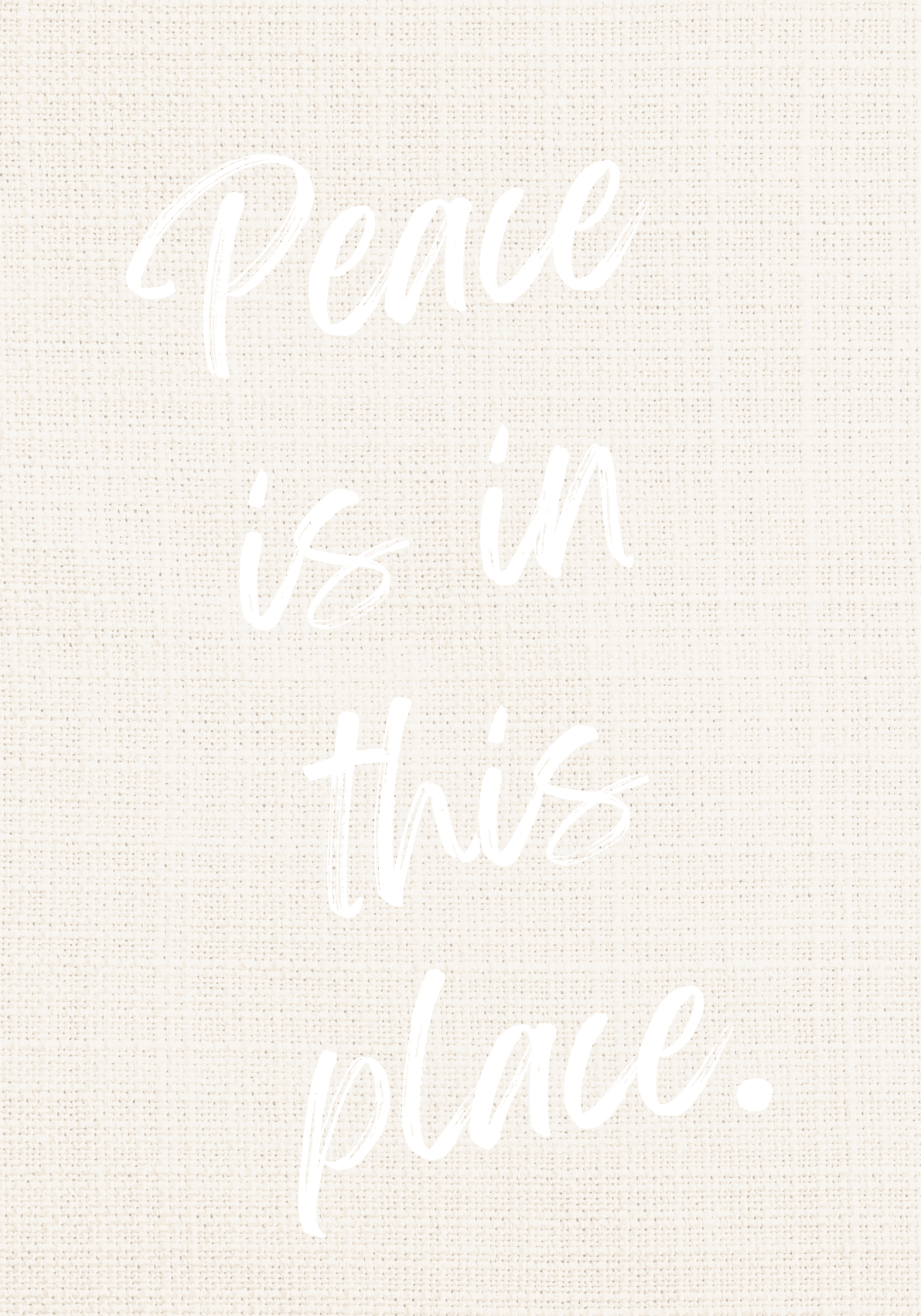 PEACE IS IN THIS PLACE -  Christmas poster Word Art - Digital Download
