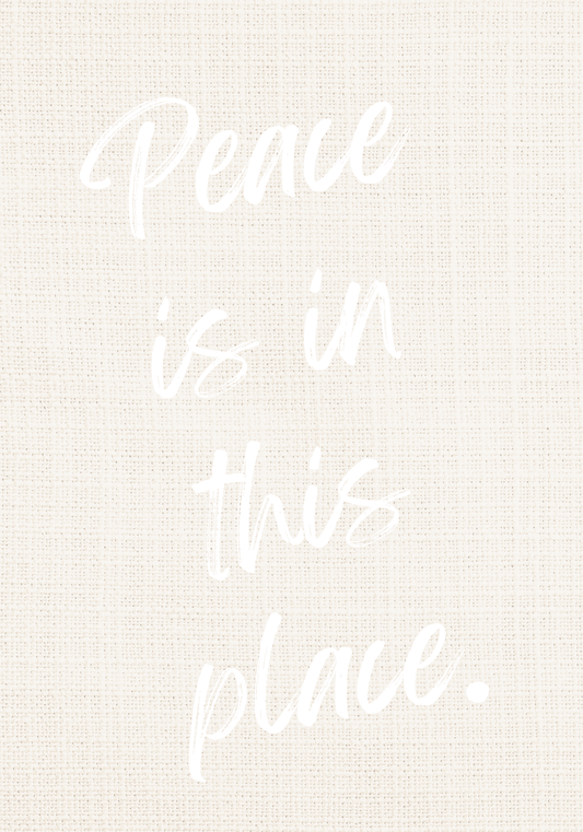 PEACE IS IN THIS PLACE -  Christmas poster Word Art - Digital Download