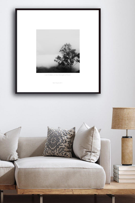 MiCoo Art & Decor Fine Art Print 70x70 cm / 28x28″ STRENGTH - Landscape - Monochrome - Fine Art Print