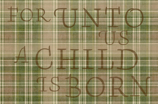 MiCoo Art & Decor Posters, Prints and Visual Artworks A CHILD IS BORN - Christmas Word Art - Digital Download