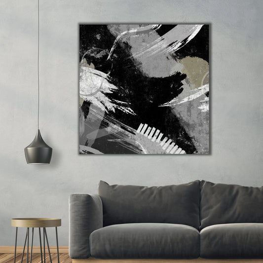 Abstract monochrome canvas