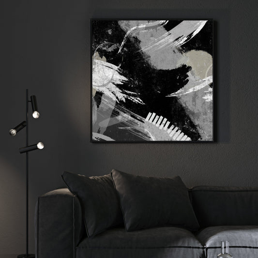 MiCoo Art & Decor Posters, Prints and Visual Artworks A WAY - Monochrome Abstract - Framed Canvas