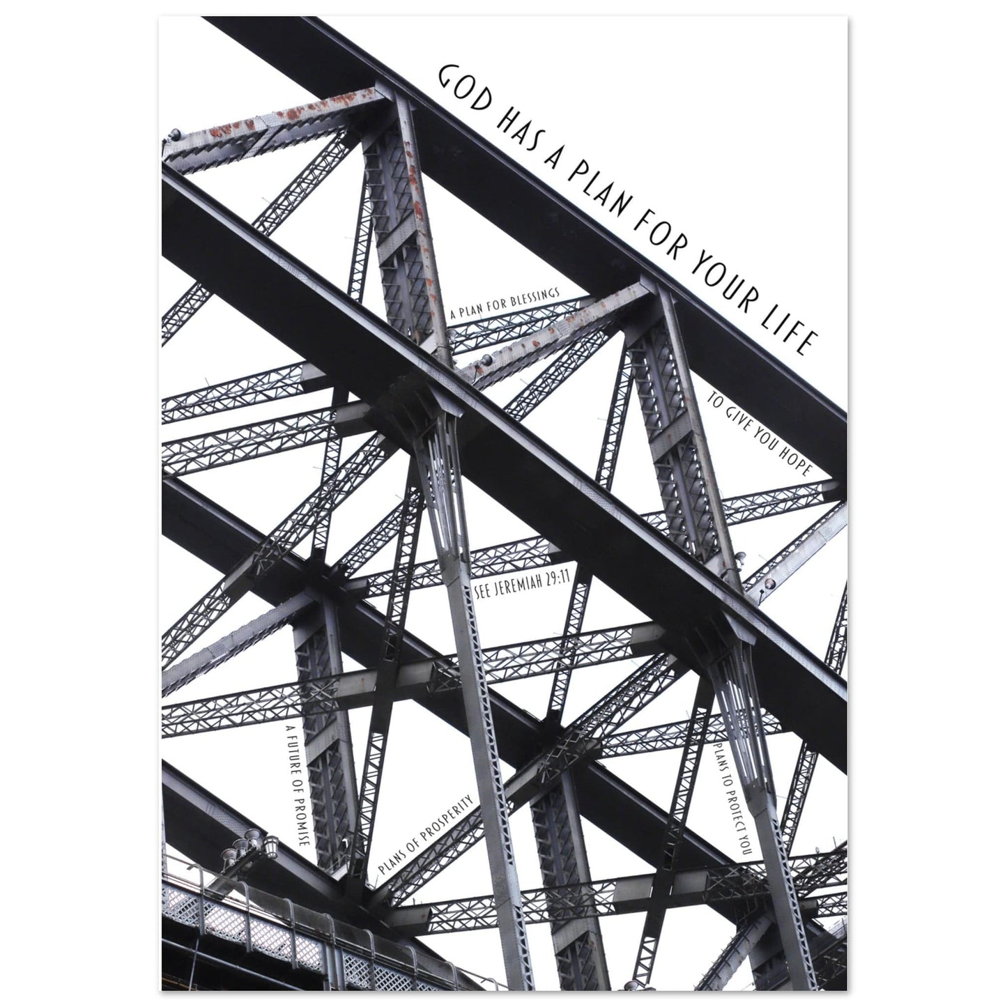 MiCoo Art & Decor Posters, Prints and Visual Artworks A4 21x29.7 cm / 8x12″ ARCH OF HOPE - Abstract - Monochrome -  Poster