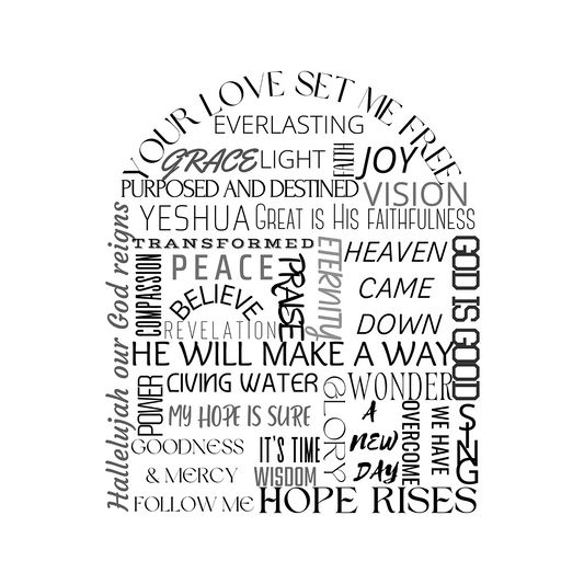 MiCoo Art & Decor Posters, Prints and Visual Artworks ARCH OF WORDS - Word Art - Digital Download.
