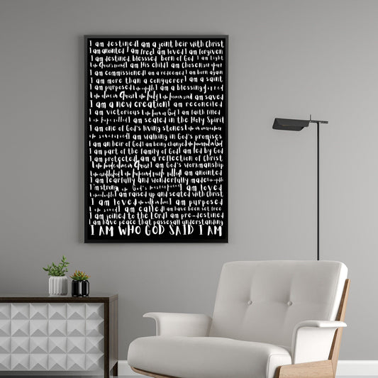 Micoo Art and Decor Posters, Prints and Visual Artworks DESTINED - Monochrome - Word Art - Framed Poster