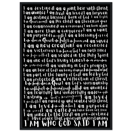 Micoo Art and Decor Posters, Prints and Visual Artworks 50x70 cm / 20x28″ / Black frame DESTINED - Monochrome - Word Art - Framed Poster