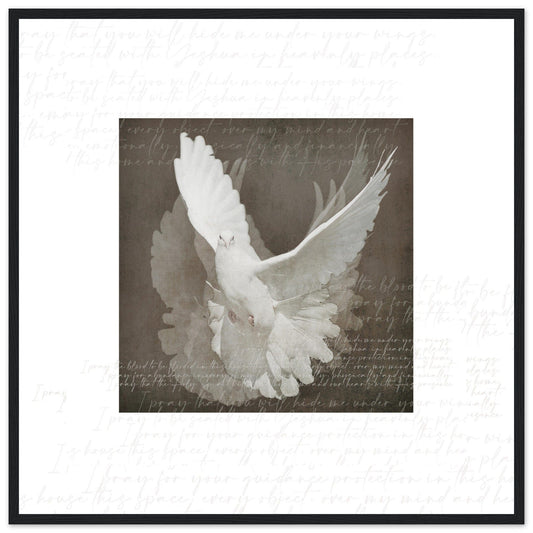 MiCoo Art & Decor Posters, Prints and Visual Artworks 70x70 cm / 28x28″ / Black frame DOVE OF PEACE - Abstract - Framed Poster