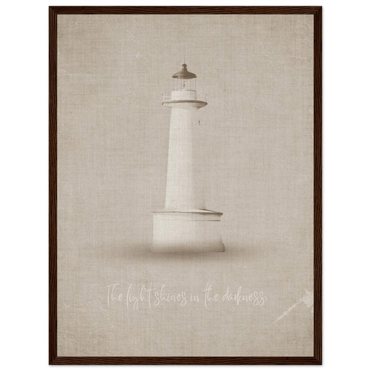 Micoo Art and Decor Posters, Prints and Visual Artworks 45x60 cm / 18x24″ / Dark wood frame FULL VISION - Lighthouse - Nautical - Framed Poster