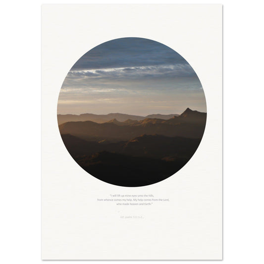 MiCoo Art & Decor Posters, Prints and Visual Artworks A4 21x29.7 cm / 8x12″ LOOK TO THE HILLS - Landscape - Fine Art Print