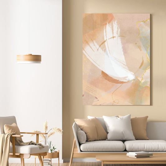 Abstract poster flying abstracted white dove on  earthy toned background
