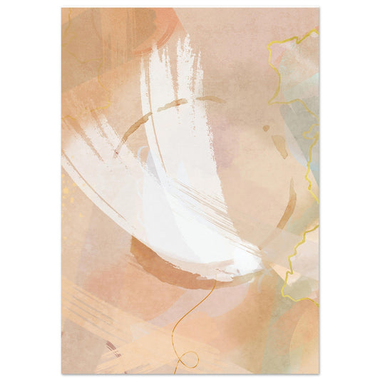 Abstract poster flying abstracted white dove on  earthy toned background