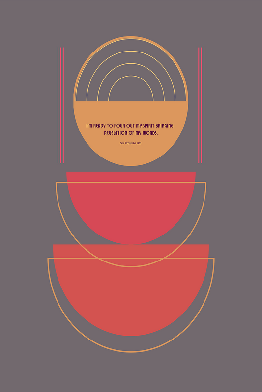 Mid Century Style minimalistic orange red bowls