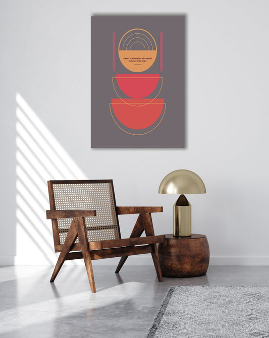 Mid Century Style minimalistic orange red bowls