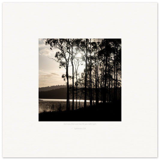 MiCoo Art & Decor Posters, Prints and Visual Artworks 70x70 cm / 28x28″ REFLECTING LIGHT  - Landscape - Monochrome - Fine Art Print