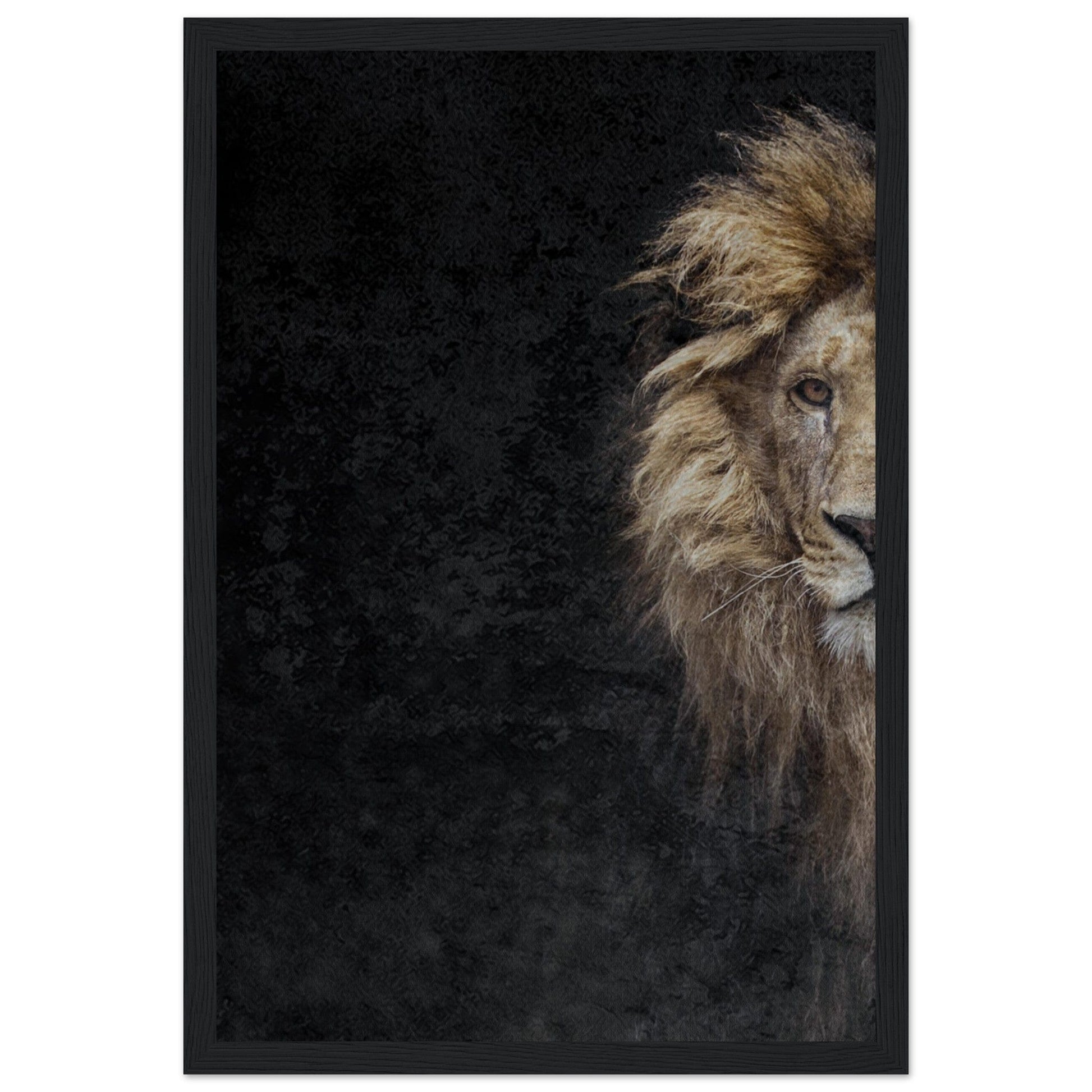 Micoo Art and Decor Posters, Prints and Visual Artworks 30x45 cm / 12x18″ / Black frame THE LION OF JUDAH - Framed Poster