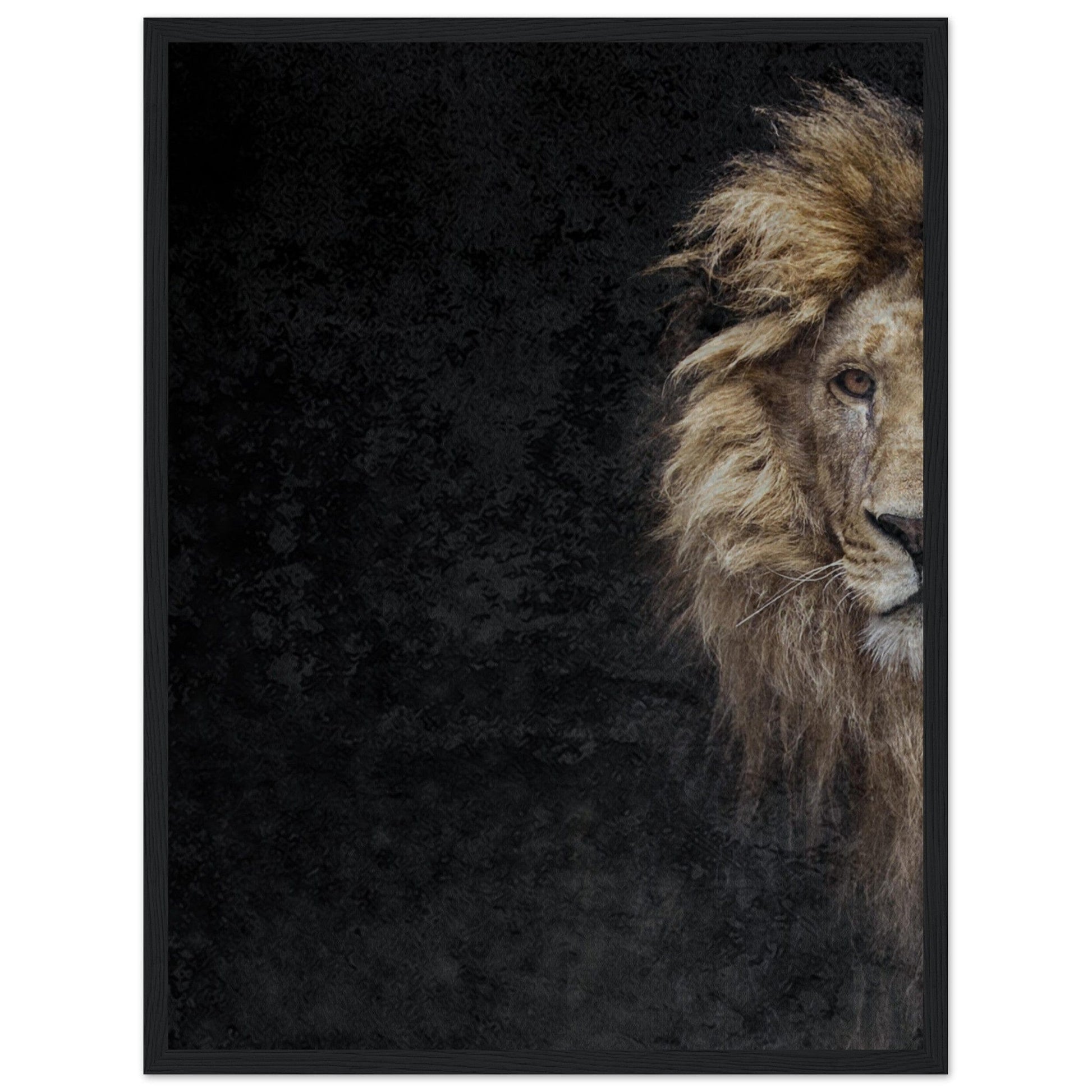 Micoo Art and Decor Posters, Prints and Visual Artworks 45x60 cm / 18x24″ / Black frame THE LION OF JUDAH - Framed Poster