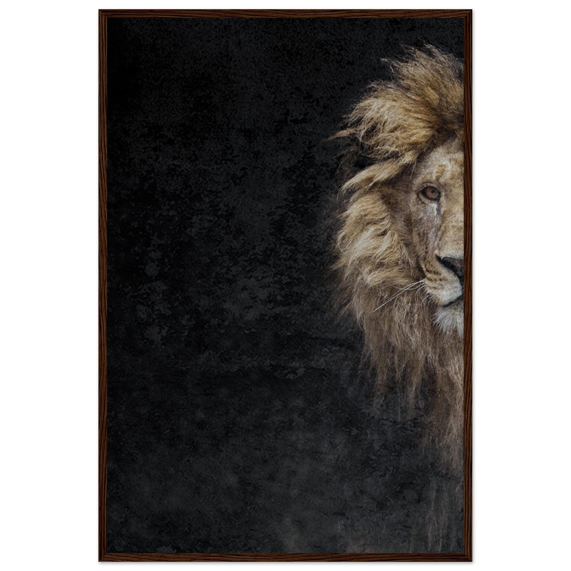 Micoo Art and Decor Posters, Prints and Visual Artworks 60x90 cm / 24x36″ / Dark wood frame THE LION OF JUDAH - Framed Poster