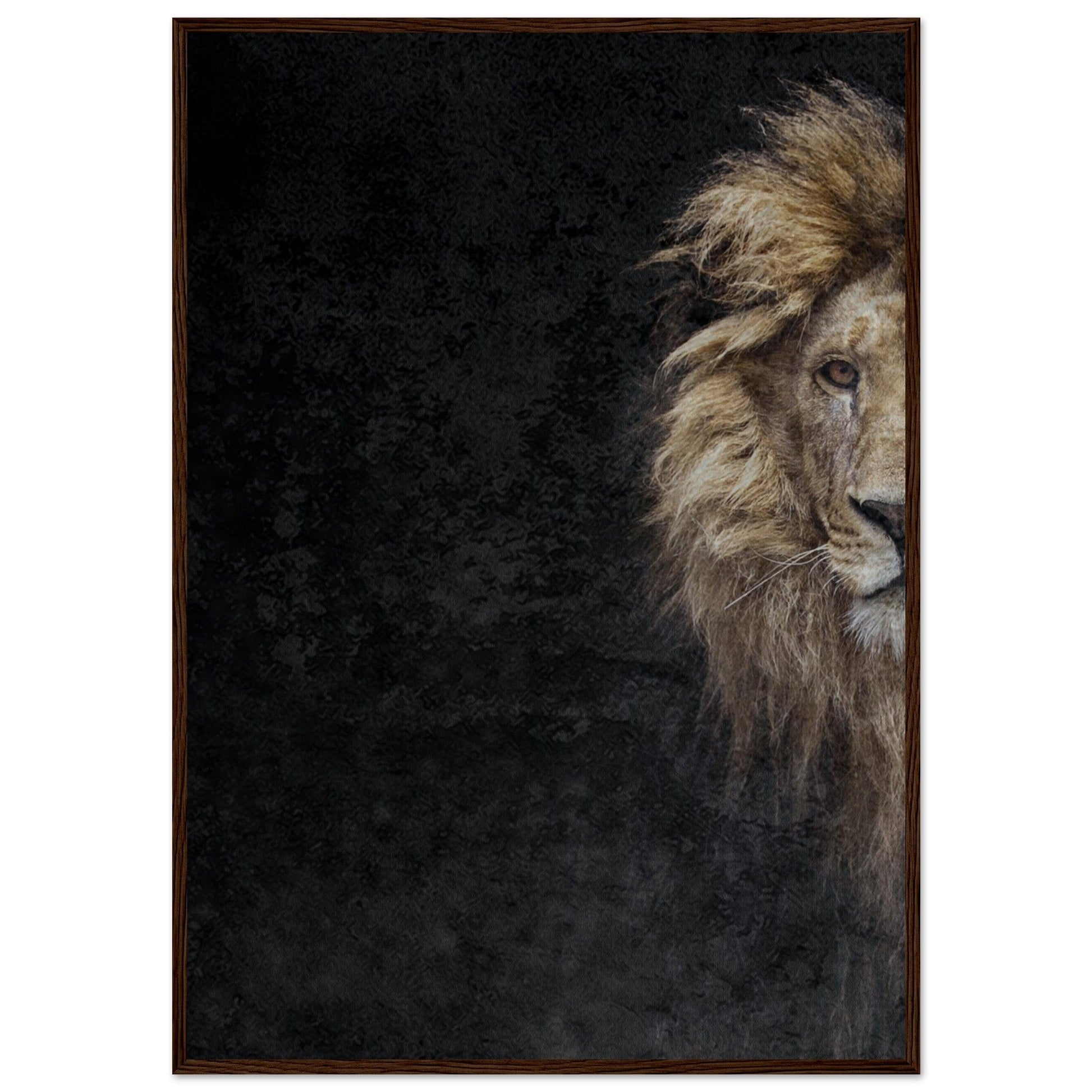 Micoo Art and Decor Posters, Prints and Visual Artworks 70x100 cm / 28x40″ / Dark wood frame THE LION OF JUDAH - Framed Poster