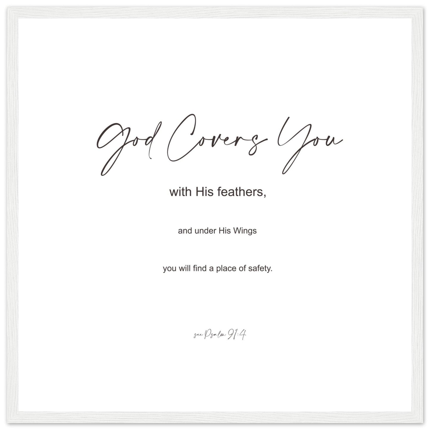 MiCoo Art & Decor Posters, Prints and Visual Artworks UNDER HIS WINGS - Word Art - Framed Poster