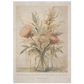A botanical vintage art print featuring dried flowers in a glass vase, displayed on a cream wall with the words 'He has made everything beautiful in its time'. 