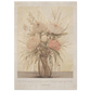 Christian art print featuring a vintage botanical illustration of a flower bouquet in a glass vase, with the printed text 'I will do a new thing, now it shall spring forth. Isaiah 43:9' at the bottom, shown against a light neutral background.