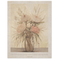 Christian art print featuring a vintage botanical illustration of a flower bouquet in a glass vase, with the printed text 'I will do a new thing, now it shall spring forth. Isaiah 43:9' at the bottom, shown against a light neutral background.