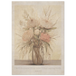 Christian art print featuring a vintage botanical illustration of a flower bouquet in a glass vase, with the printed text 'I will do a new thing, now it shall spring forth. Isaiah 43:9' at the bottom, shown against a light neutral background.