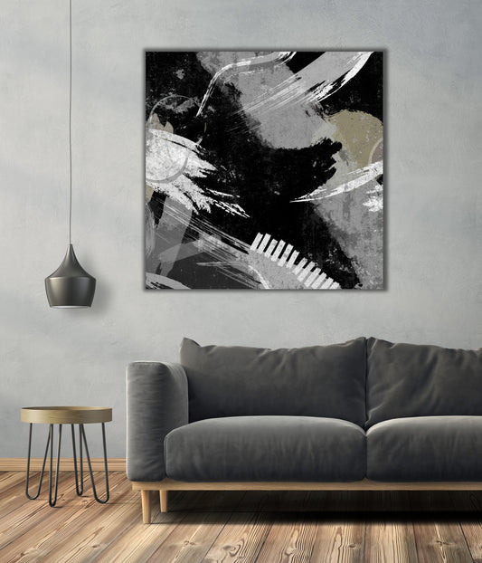 Christian art modern abstract monochrome tones on square canvas 