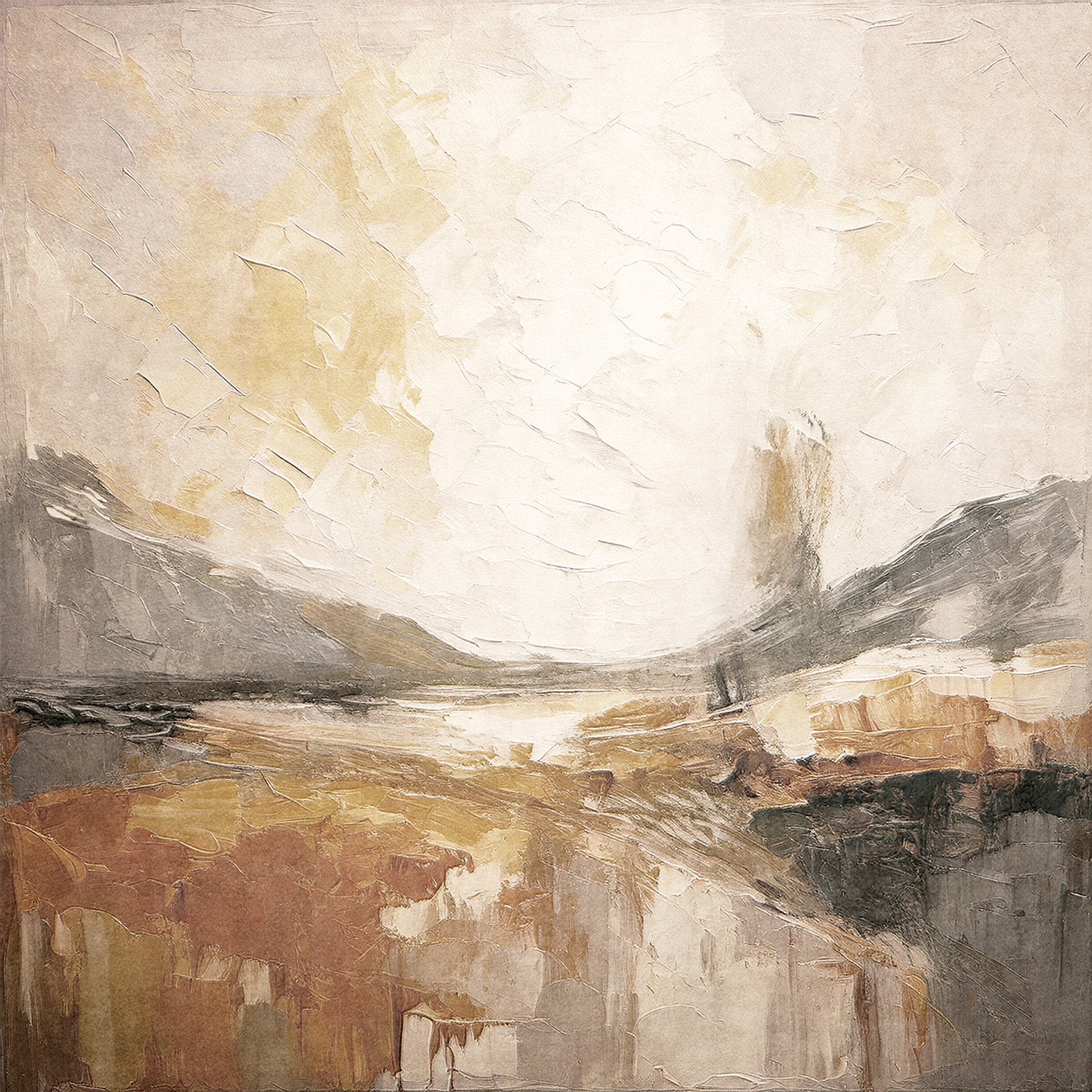 Textured abstract art poster earthy tones theme of freedom in God 