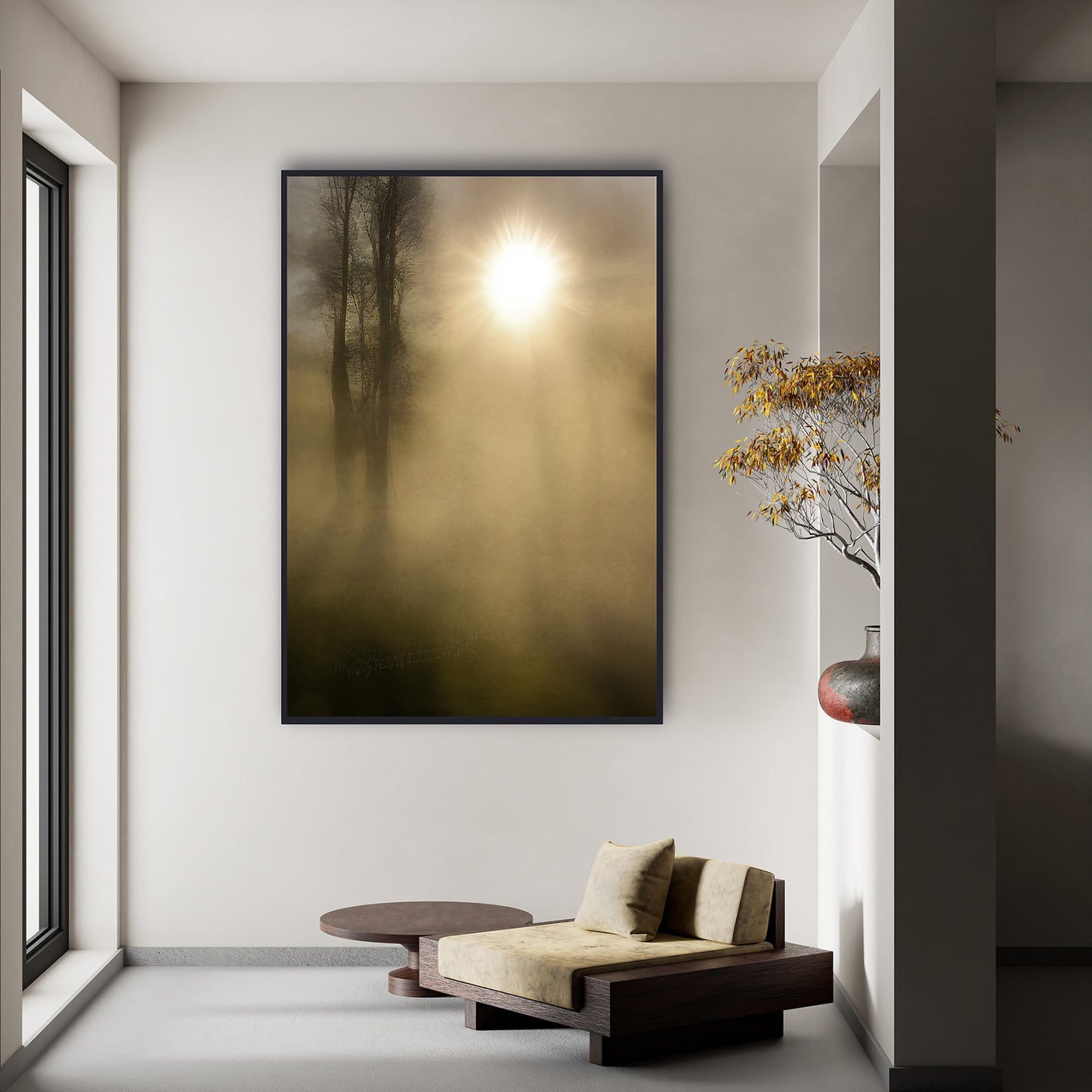 GIVEN PEACE - Abstract Minimalistic Landscape Framed Wall Art