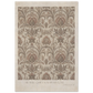 A Christian art print featuring a vintage damask pattern in muted beige, brown, and gray tones, with the words He will quiet you with His love
