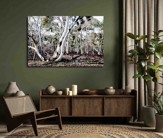 Australian gum tree landscape with a Christian theme 