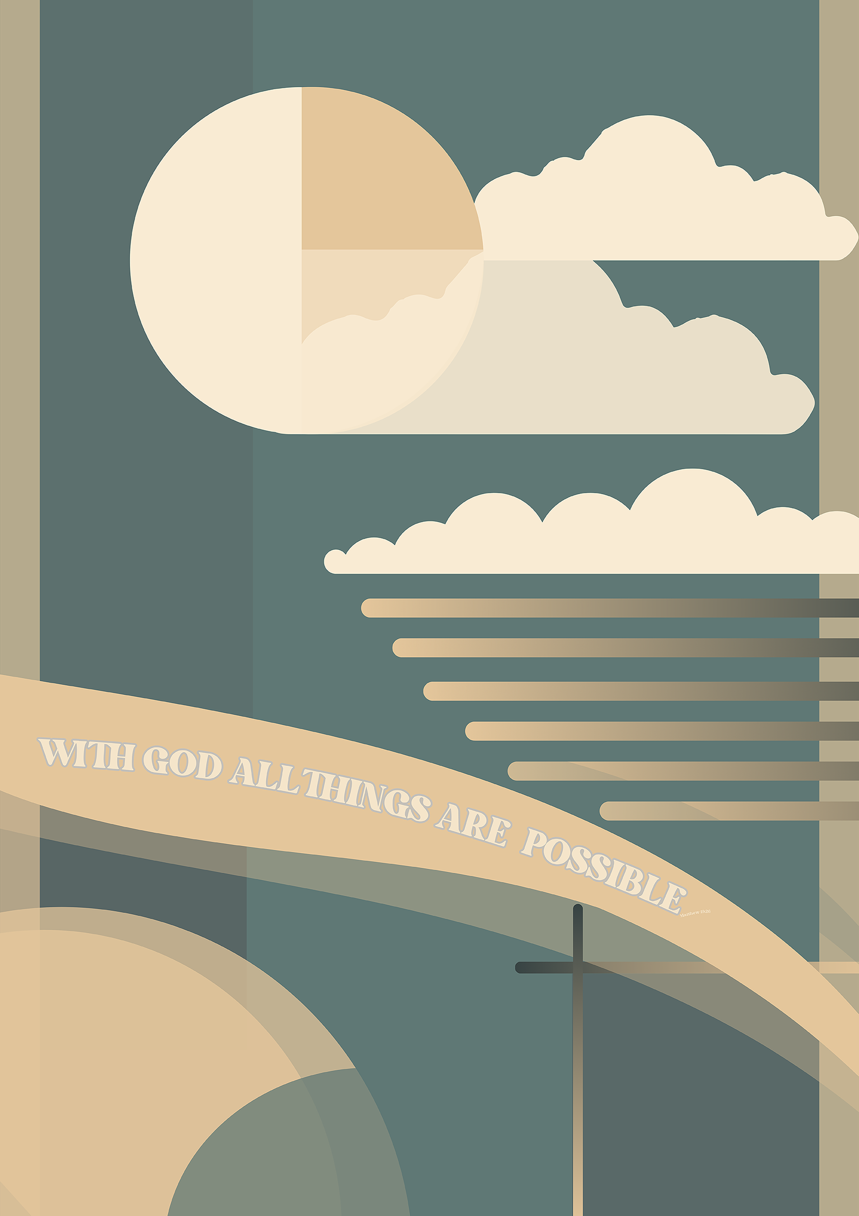 Christian poster retro style with Bible verse