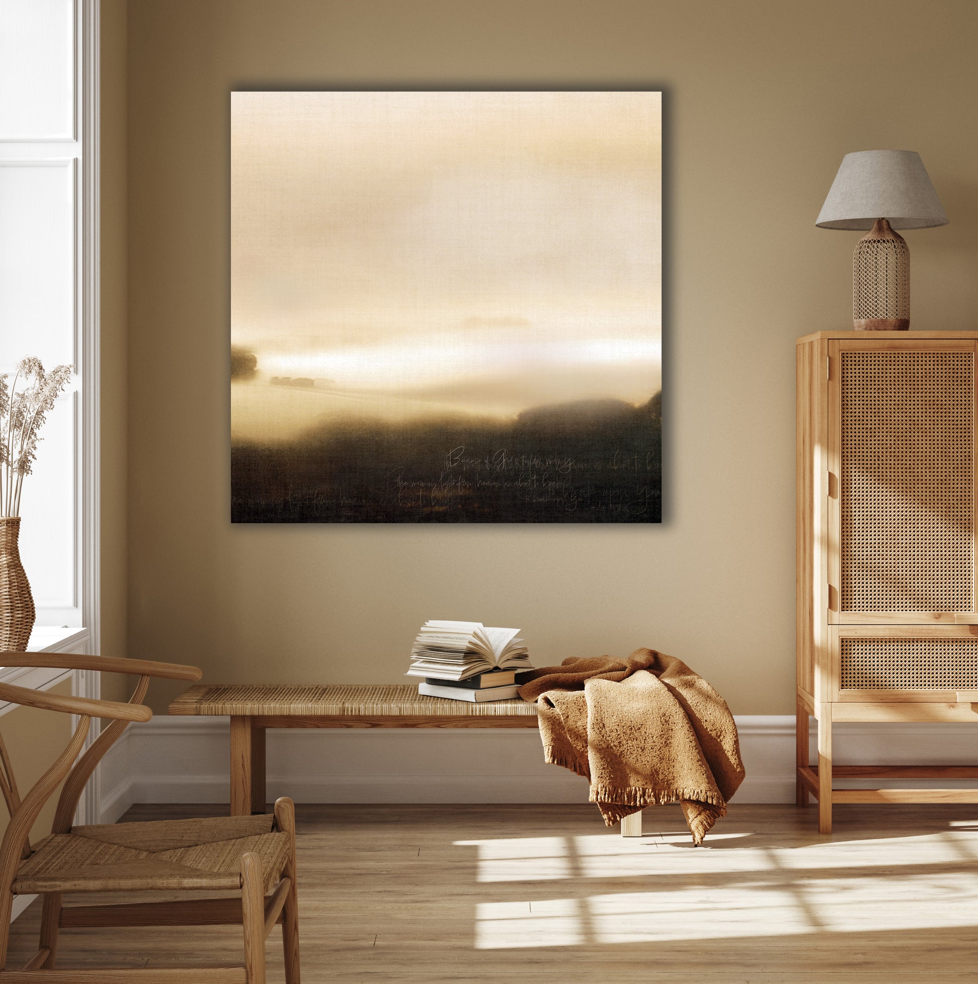 Abstracted muted landscape wall art faith inspired print