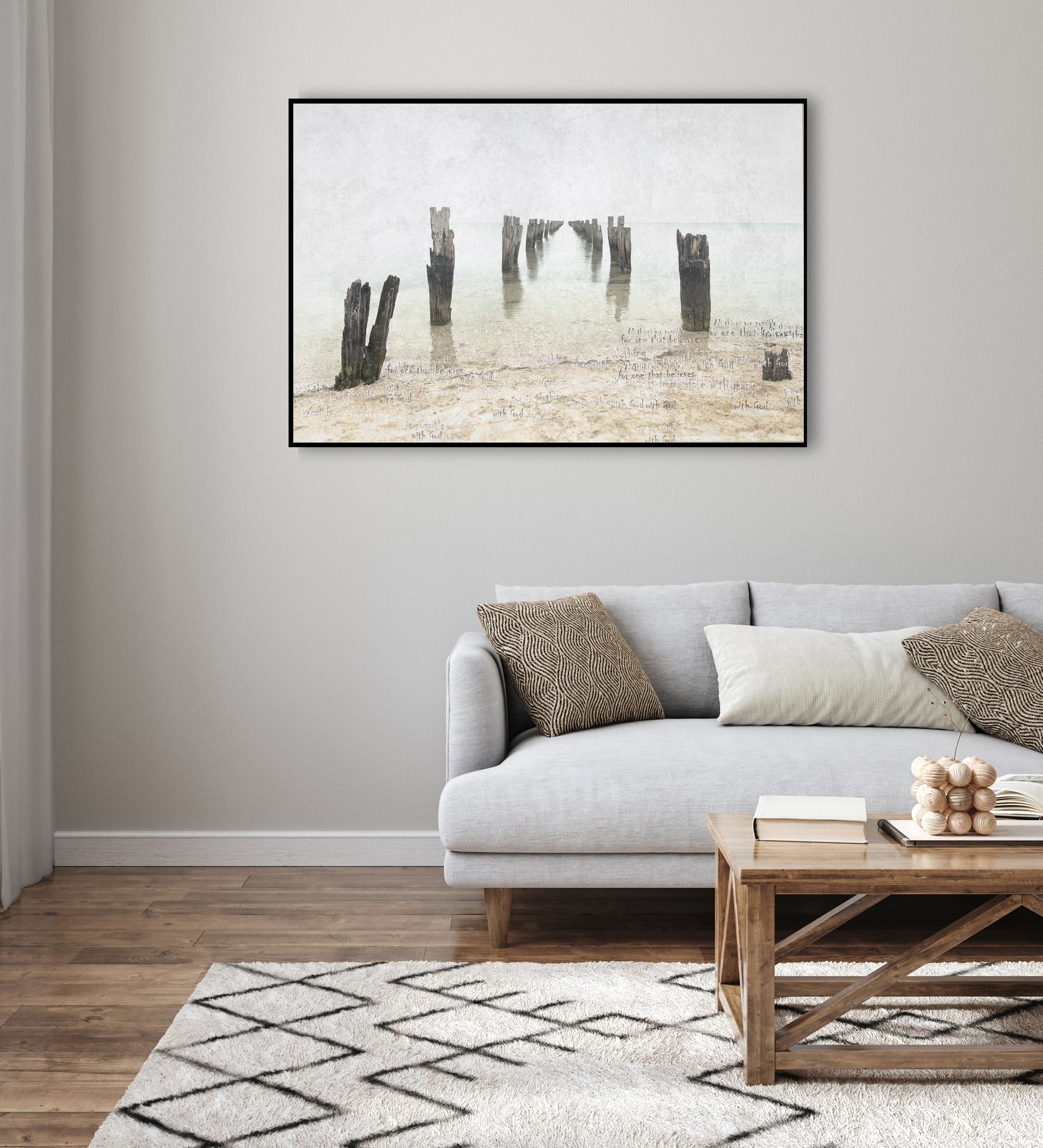 A Christian Art slightly abstracted serene seascape poster print 