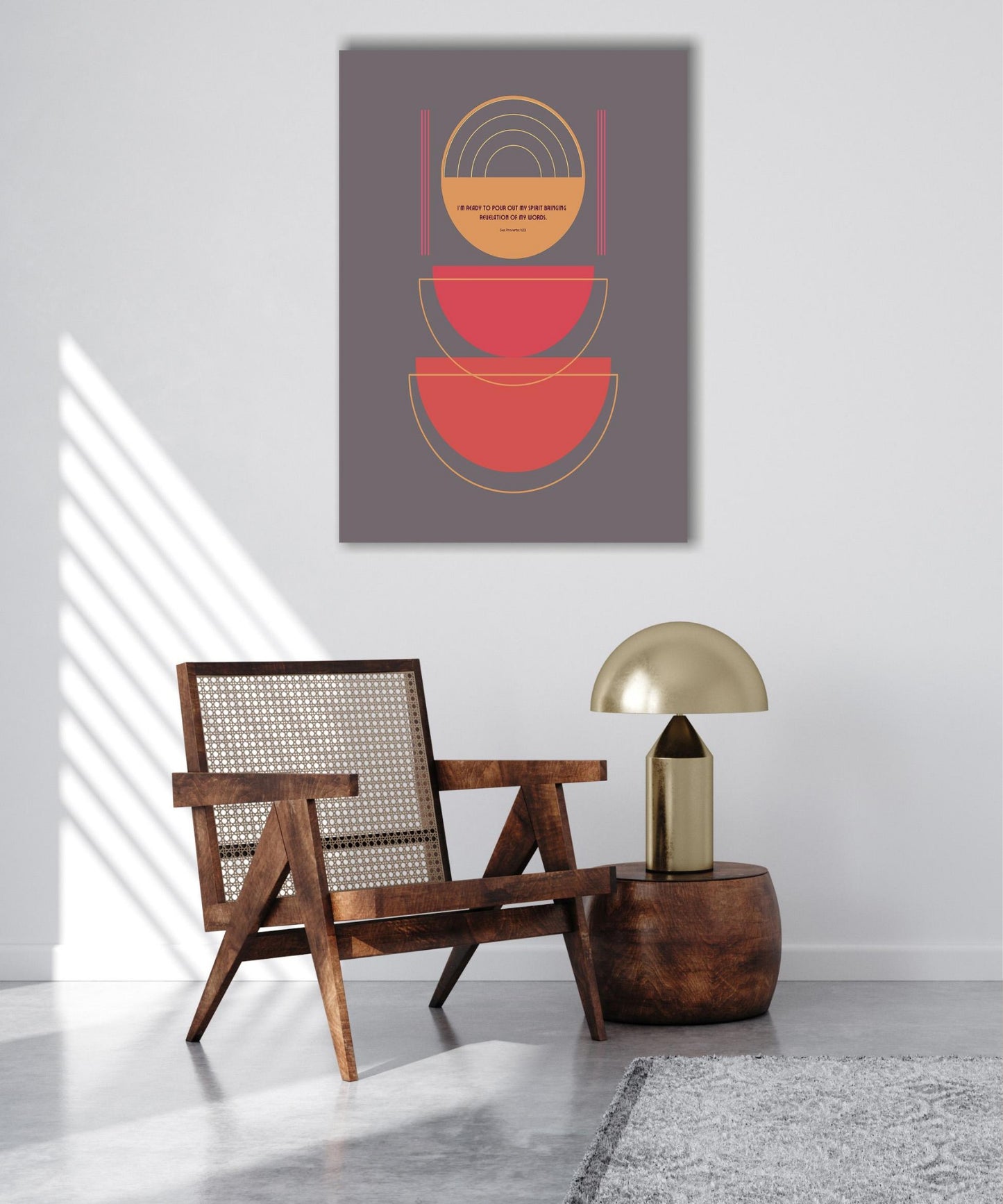 Mid-Century style print with minimalistic design 