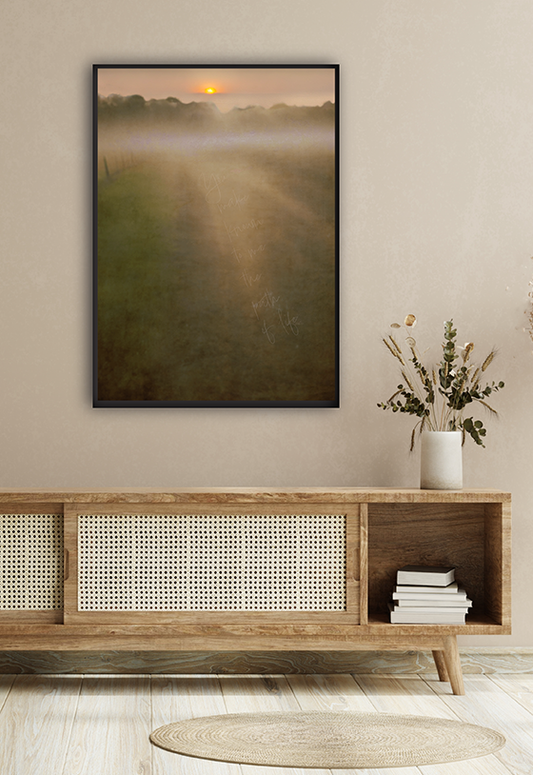 A peaceful landscape poster reflecting the journey of life 