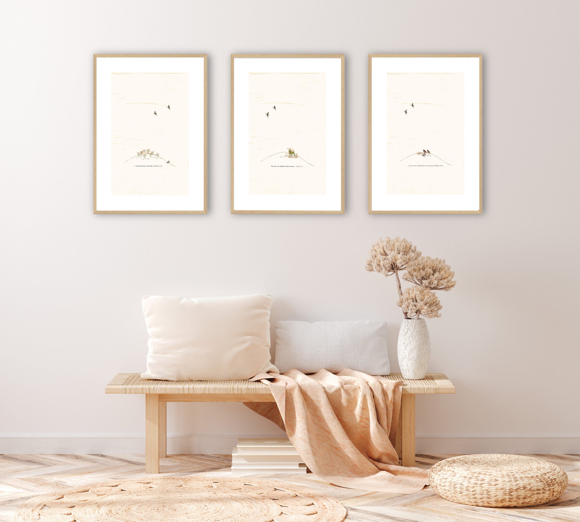 Sparrow print collection with simple minimalistic designs 