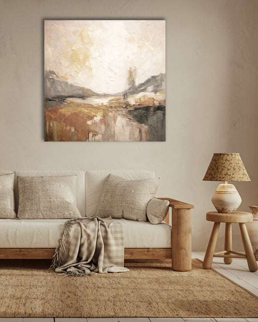 Textured abstract art poster print earthy tones theme of freedom in God 