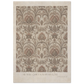 A Christian art print featuring a vintage damask pattern in muted beige, brown, and gray tones, with the words He will quiet you with His love