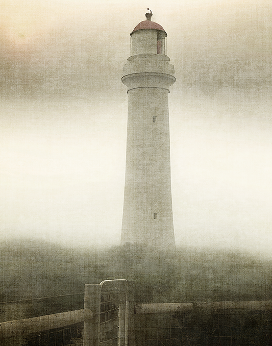 Christian art symbolic poster of lighthouse