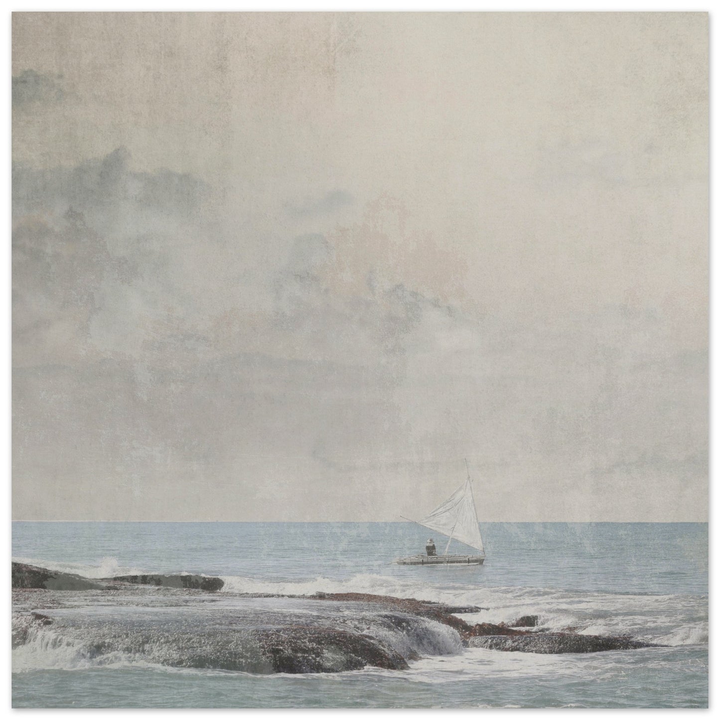 A textured look Christian art print that captures the vastness of the ocean