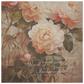 A vintage floral poster print  in soft muted tones with the words 'the unfolding beauty  of a gentle spirit' and 'I am kept in peace". softly inscribed on the print