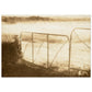 muted landscape country style earthy ones old rustic gates mist over fields 