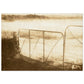 muted landscape country style earthy ones old rustic gates mist over fields 