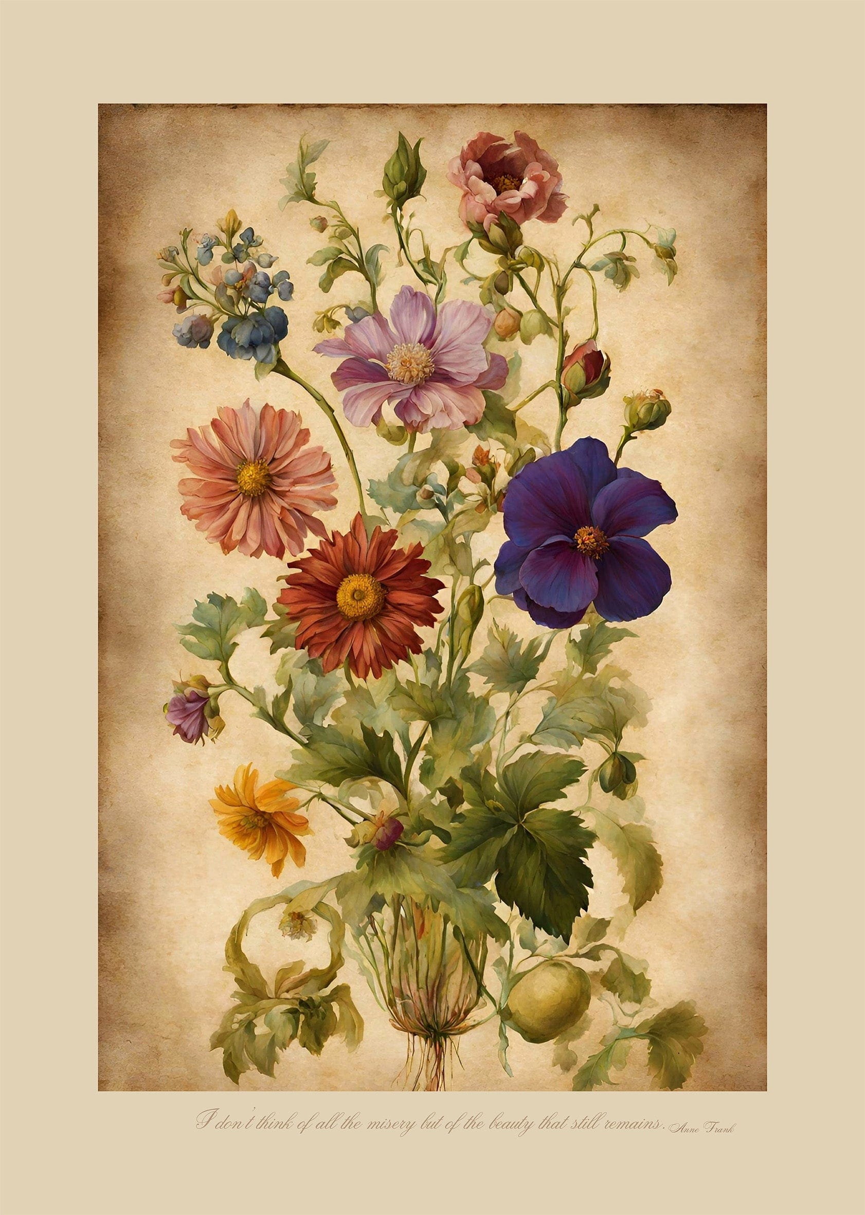 MiCoo Art & Decor Posters, Prints and Visual Artworks BEAUTY REMAINS - Vintage - Floral - Fine Art Framed Print