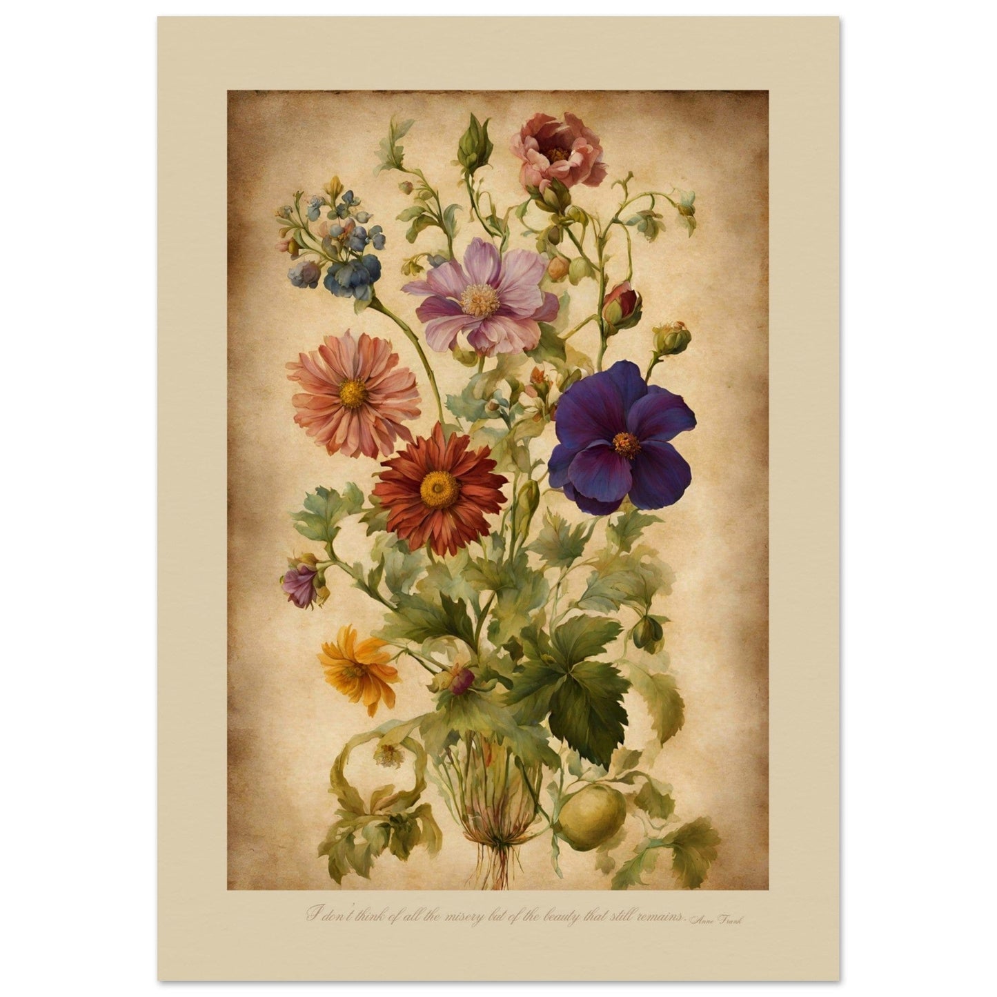 MiCoo Art & Decor Posters, Prints and Visual Artworks A3 (29.7 x 42  cm) BEAUTY REMAINS - Vintage - Floral - Fine Art Print