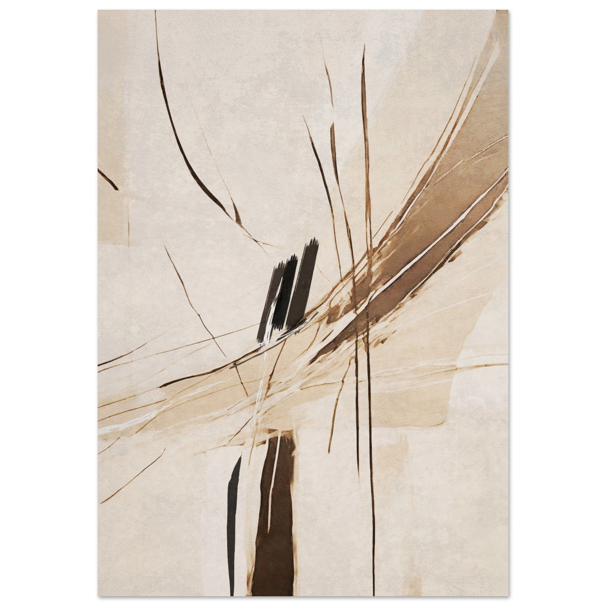  Abstract art cross in brown tones on soft beige background. 