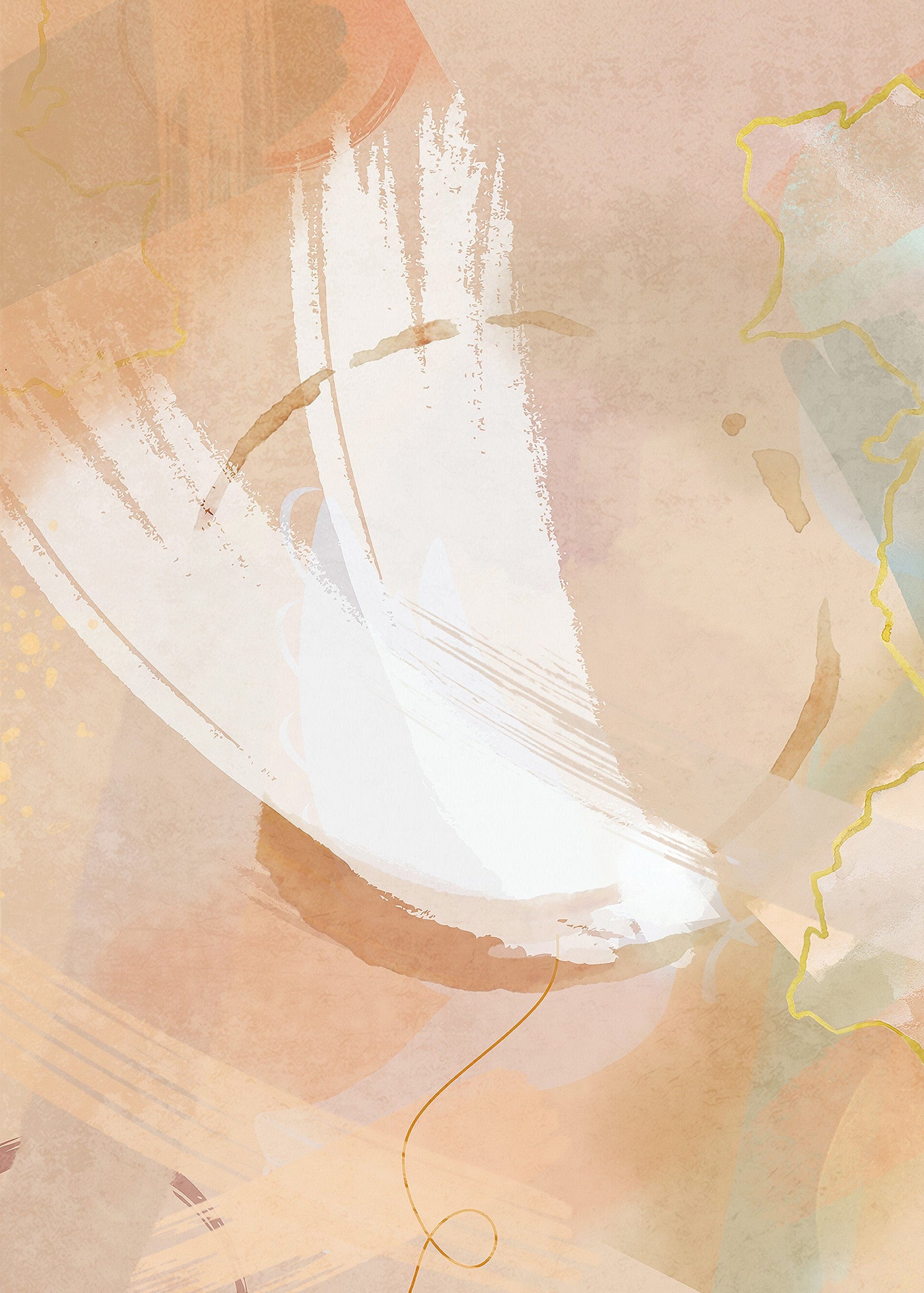 Abstract canvas flying abstracted dove  earthy toned