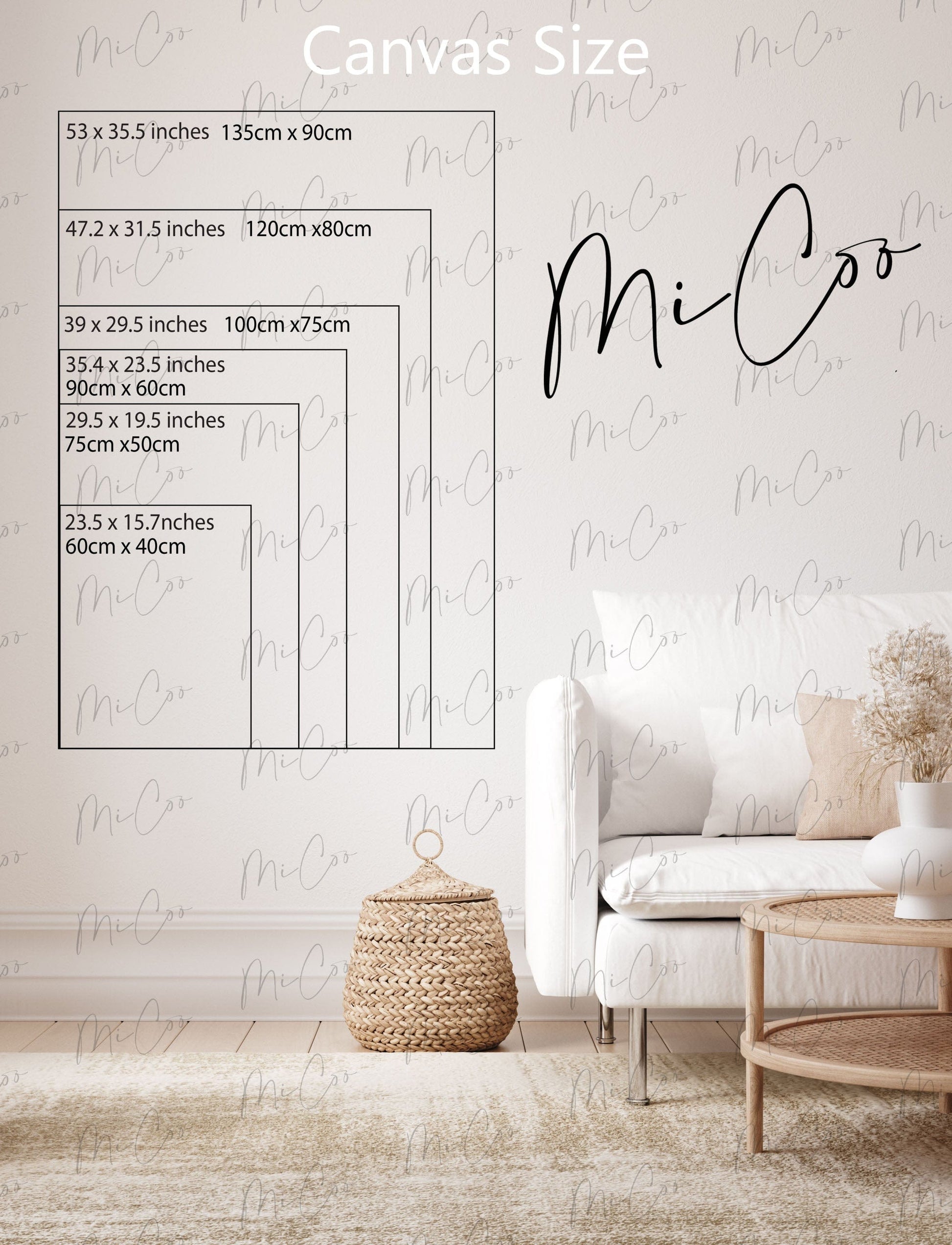 Canvas sizes